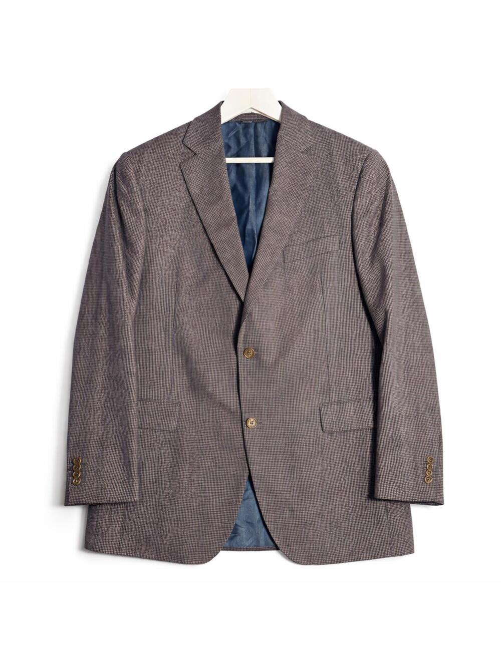 Jack Victor Verowood Blazer 42L Brown Check Wool Made in Canada